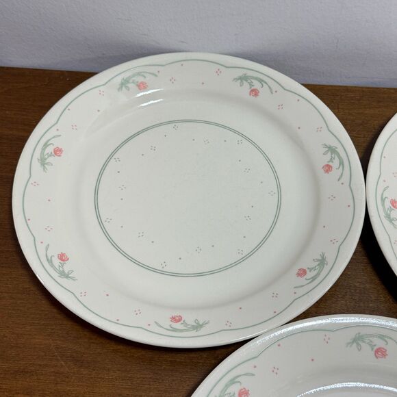 Corelle By Corning Calico Rose Dinner Plates Set of 4 Dishes 10" - Picture 3 of 6